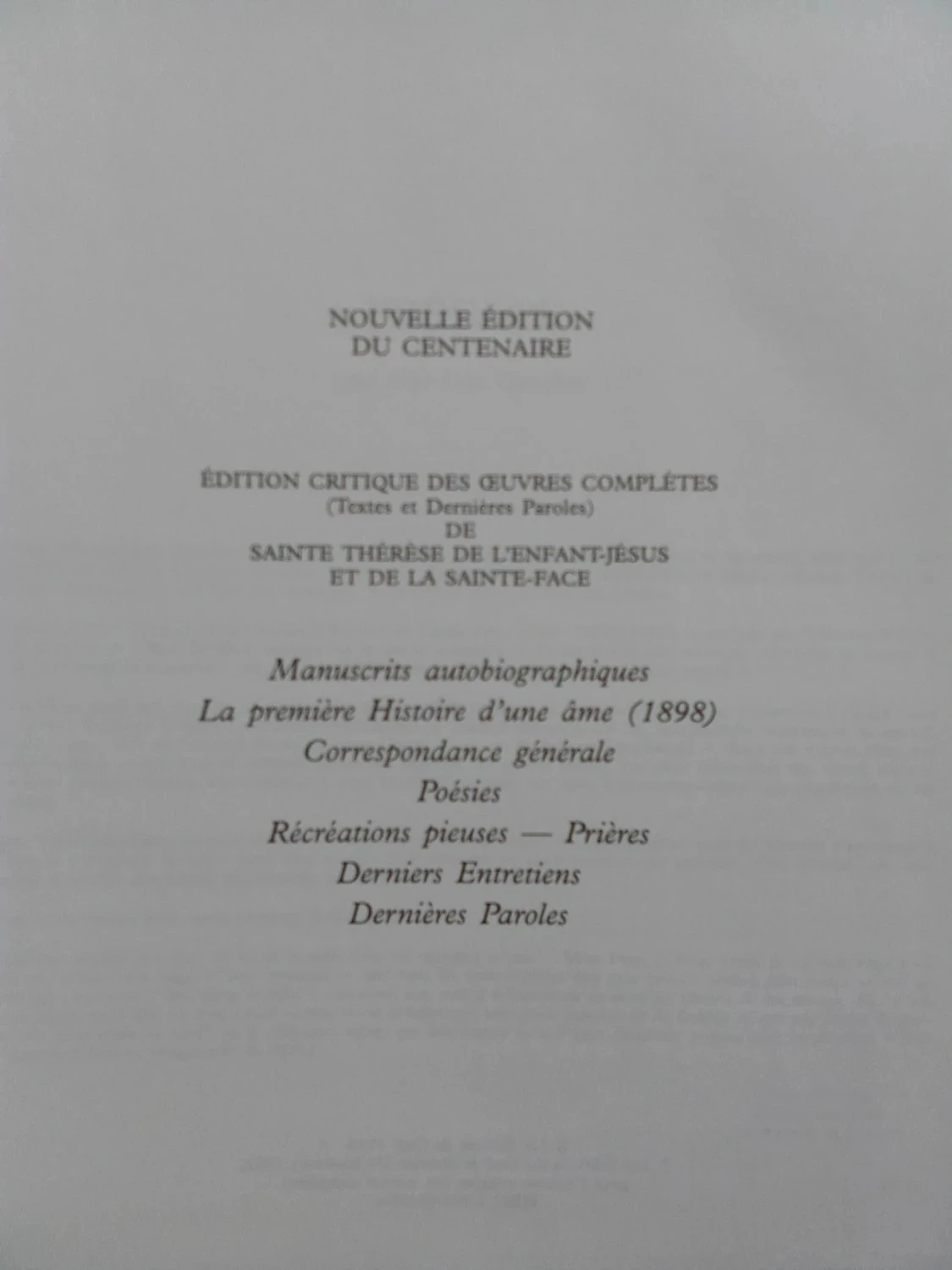 De woorden van Sainte Thérèse de l'Enfant-Jésus, Algemene concordantie – photo 4